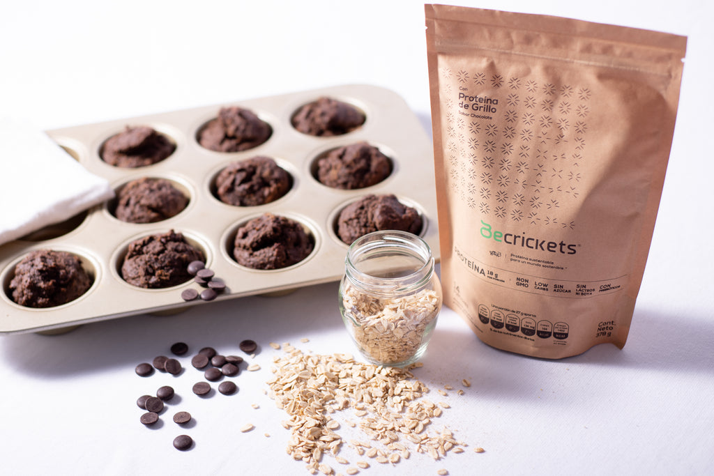 Muffins de Chocoplátano + BeCrickets